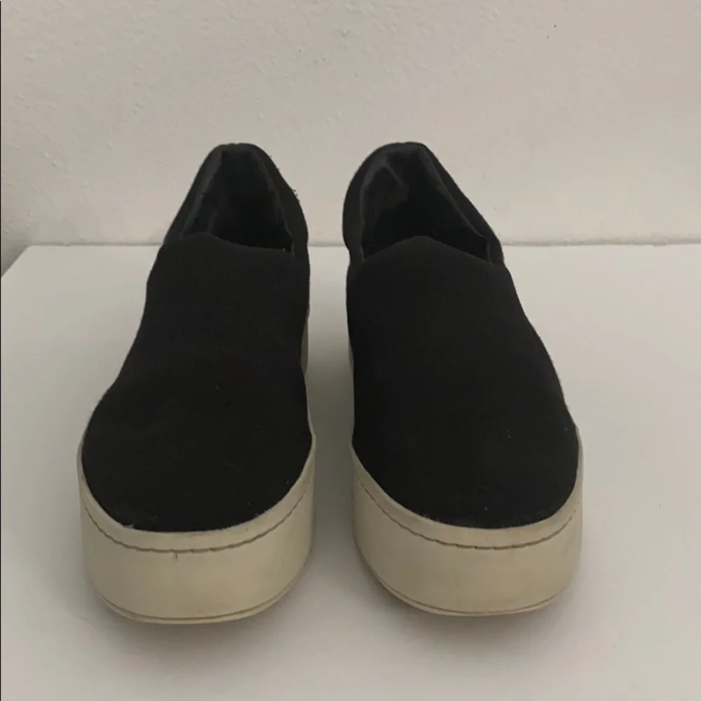 Authentic Vince designer black Platform slip on sneakers 10